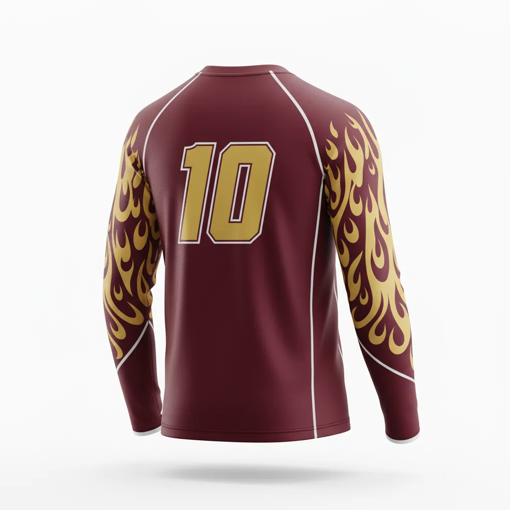 Custom Esports Long Sleeve T Shirts - Gold, White - Ls All Blacks Vegas - Back View - Hamco Sports Inc.