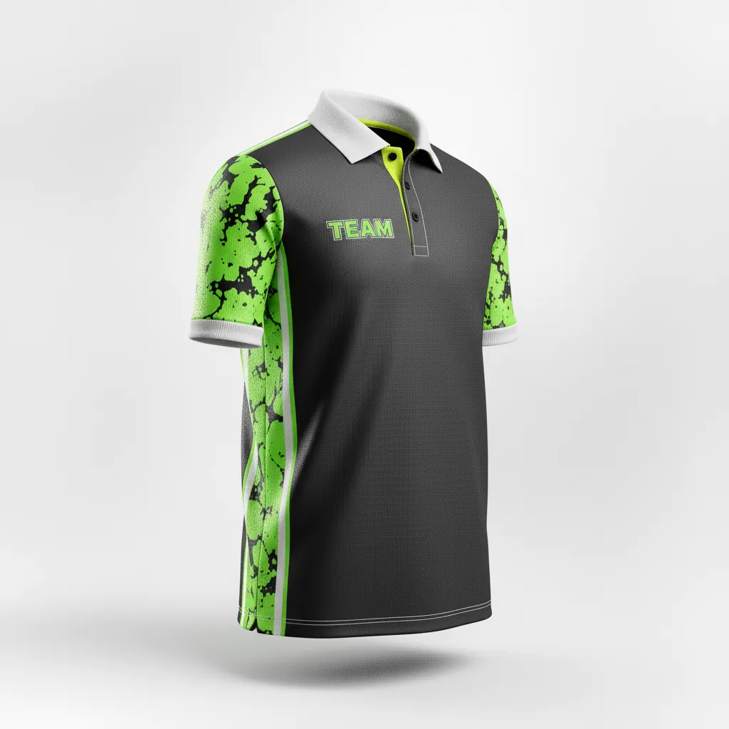 Custom Esports Polo Shirt - Yellow, White - Polo All Blacks Electric - Front View - HAMCO Sports Inc.