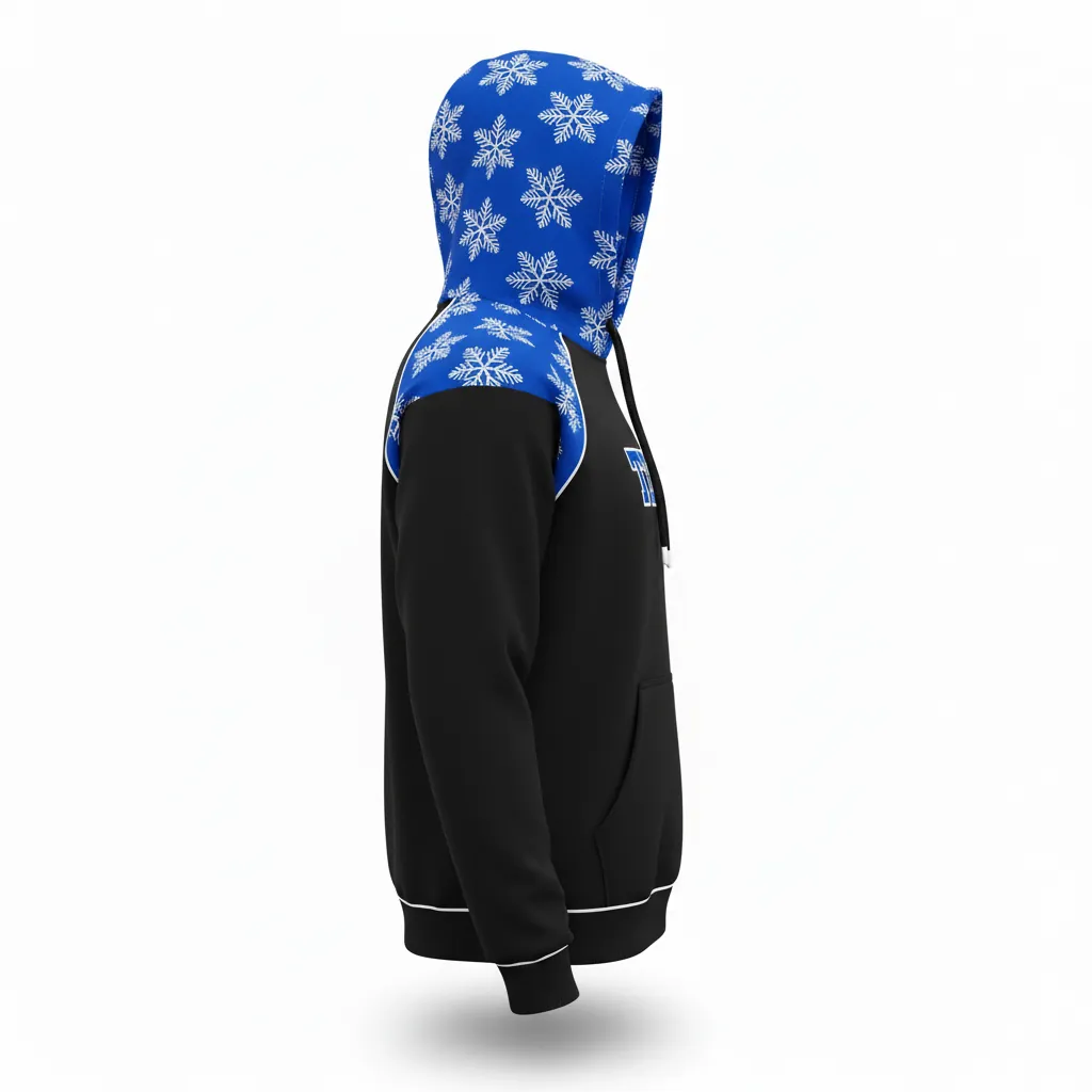 Custom Esports Pullover Hoodie - Blue, White - Pullover Hoodie All Blacks Royal - Side View - HAMCO Sports Inc.
