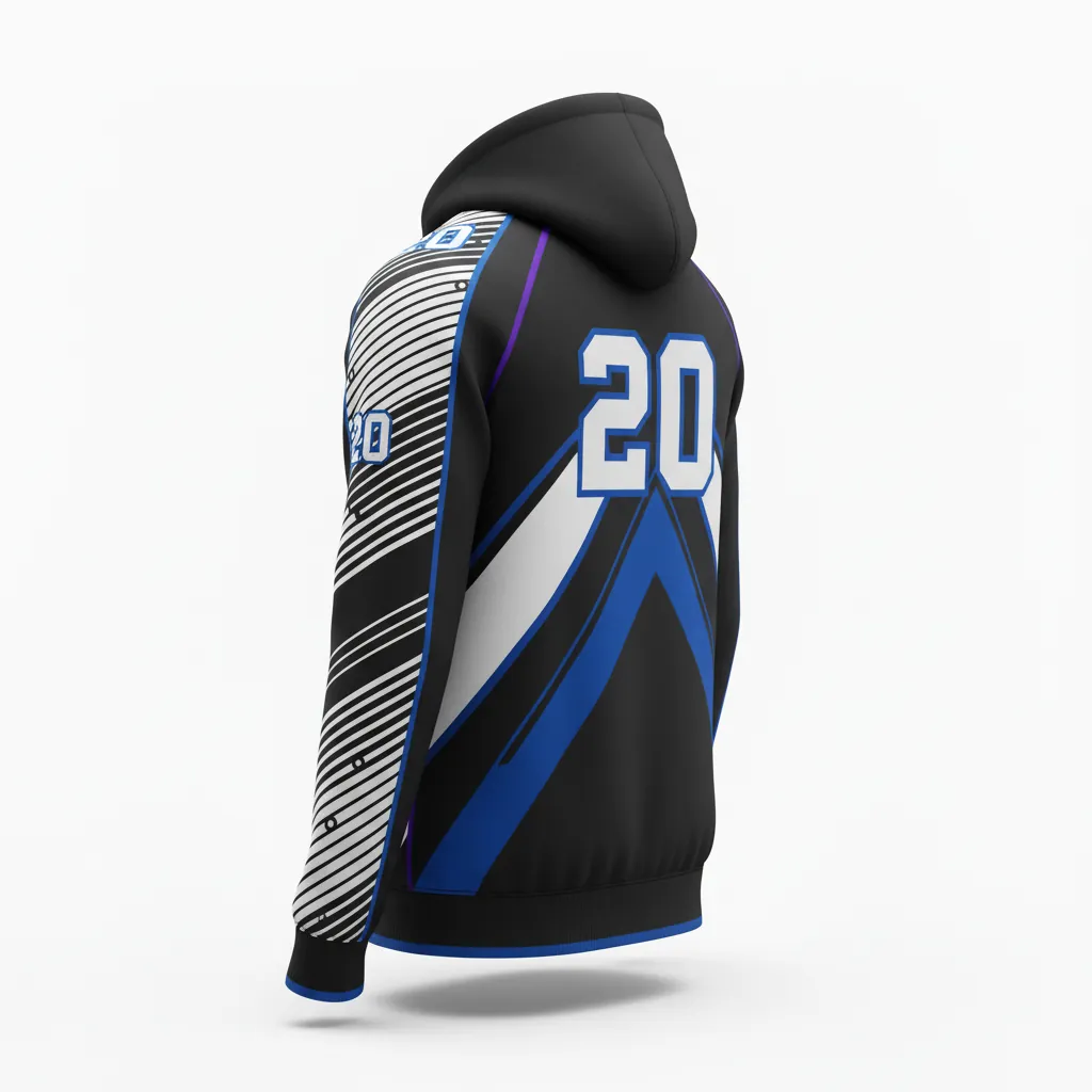 Custom Esports Pullover Hoodie - Silver, Purple - Pullover Hoodie All Blacks Cyber - Back View - HAMCO Sports Inc.