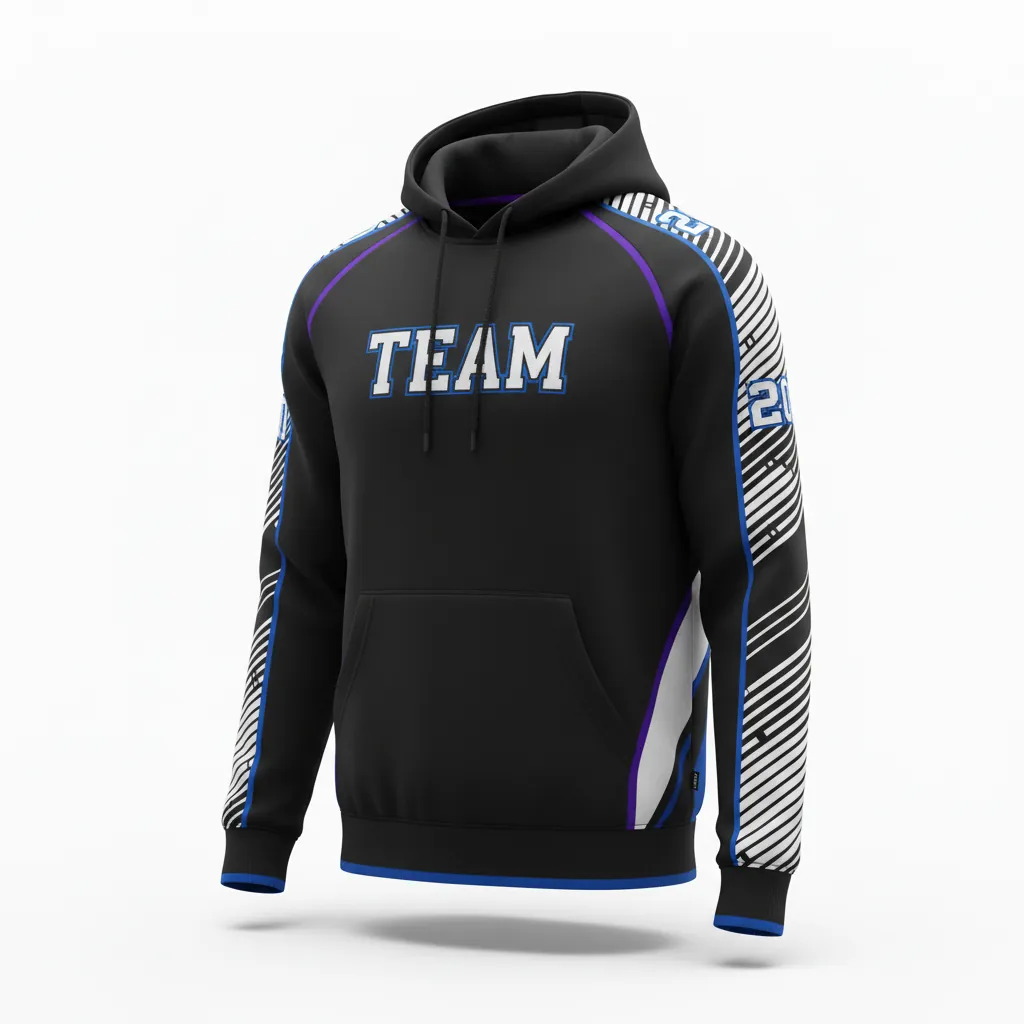 Custom Esports Pullover Hoodie - Silver, Purple - Pullover Hoodie All Blacks Cyber - Front View - HAMCO Sports Inc.