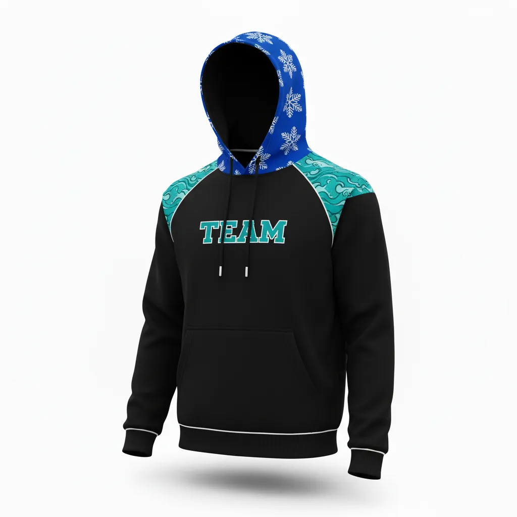 Custom Esports Pullover Hoodie - White - Pullover Hoodie All Blacks Teal - Front View - HAMCO Sports Inc.