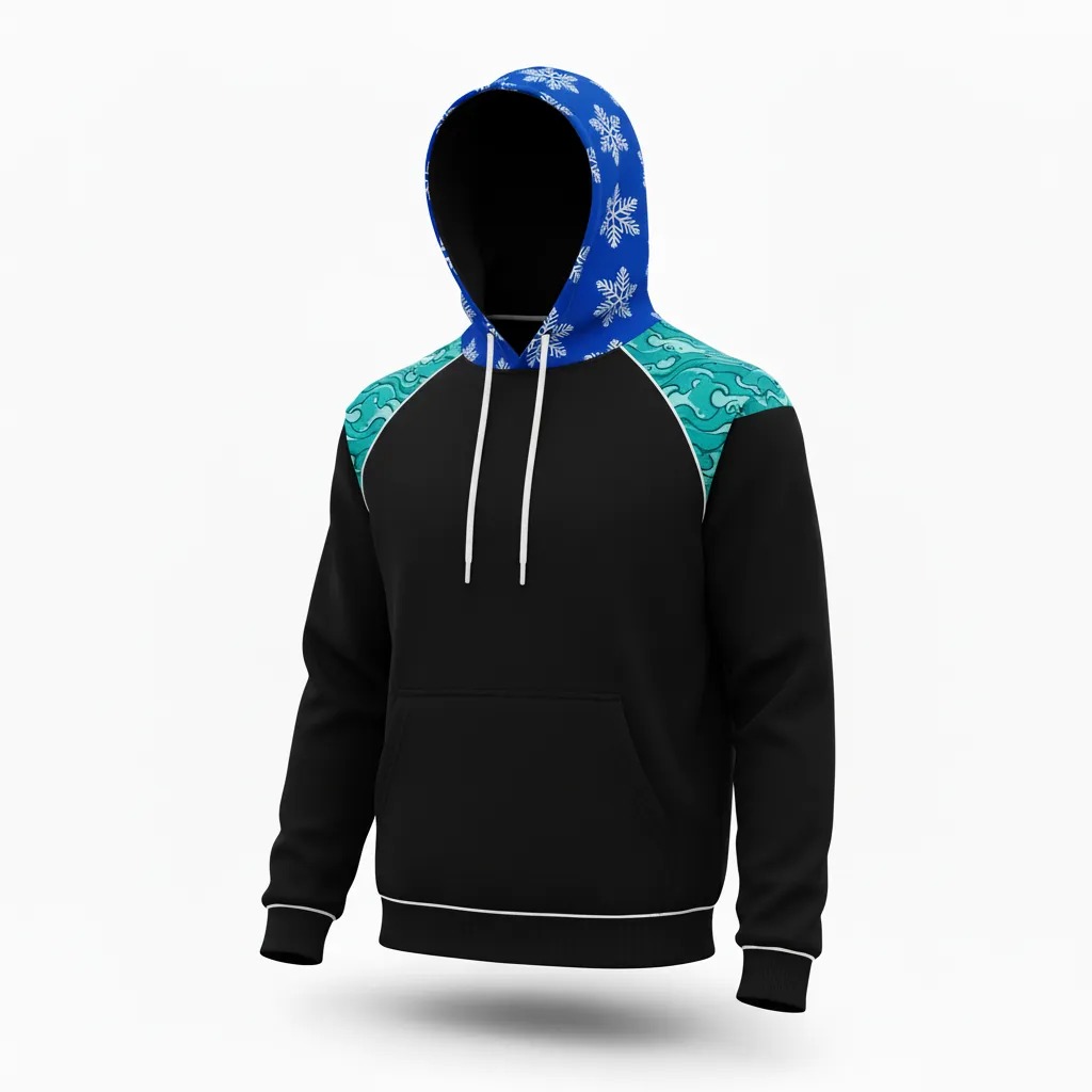 Custom Esports Pullover Hoodie - White - Pullover Hoodie All Blacks Teal - Side View - HAMCO Sports Inc.