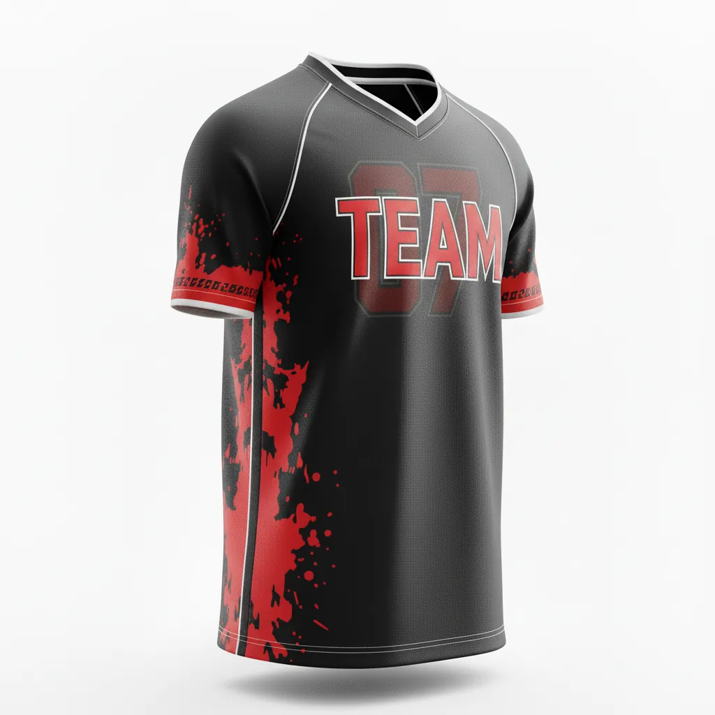 Custom Esports Short Sleeve Esports Jersey - Red, White - Ss Jersey All Blacks Athletic - Front View - HAMCO Sports Inc.