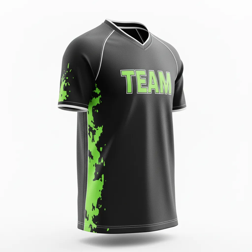 Custom Esports Short Sleeve Esports Jersey - Yellow, White - Ss Jersey All Blacks Electric - Side View - HAMCO Sports Inc.