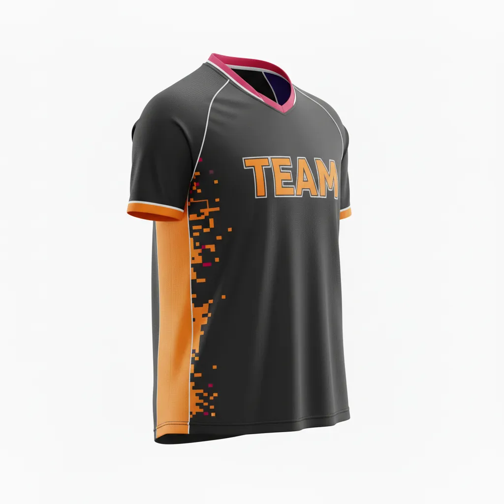 Custom Esports Short Sleeve Esports Jersey - Orange, Silver - Ss Jersey All Blacks Flame - Front View - HAMCO Sports Inc.