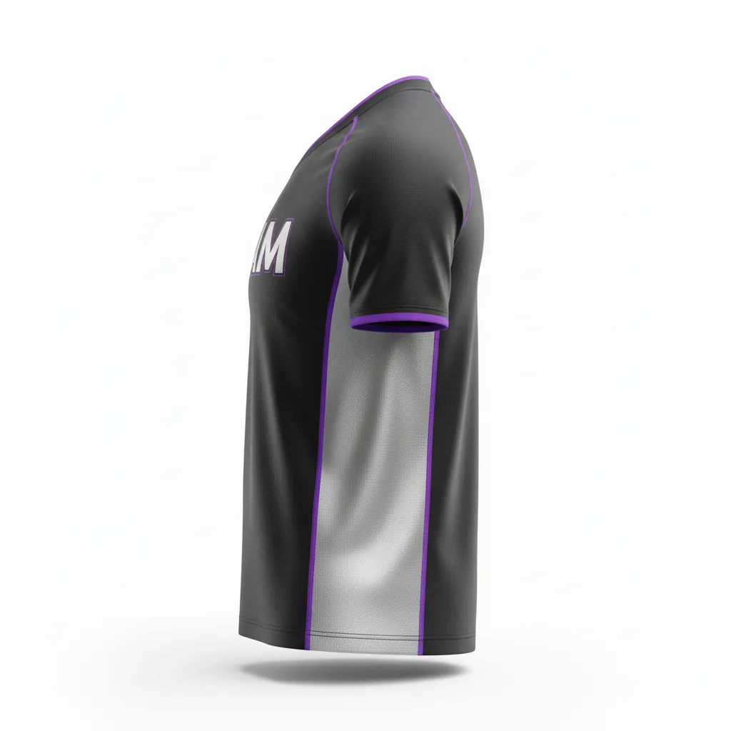 Custom Esports Short Sleeve Esports Jersey - Silver, Purple - Ss Jersey All Blacks Cyber - Side View - HAMCO Sports Inc.