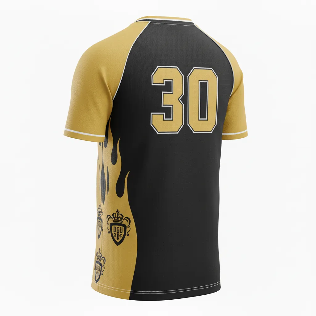 Custom Esports Short Sleeve Esports Jersey - Gold, White - Ss Jersey All Blacks Vegas - Back View - HAMCO Sports Inc.