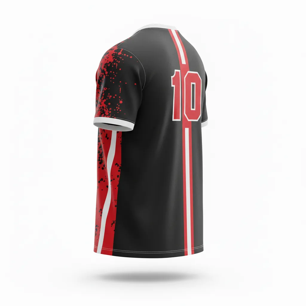 Custom Esports Short Sleeve T Shirt - Red, White - Ss Tshirt All Blacks Athletic - Back View - HAMCO Sports Inc.