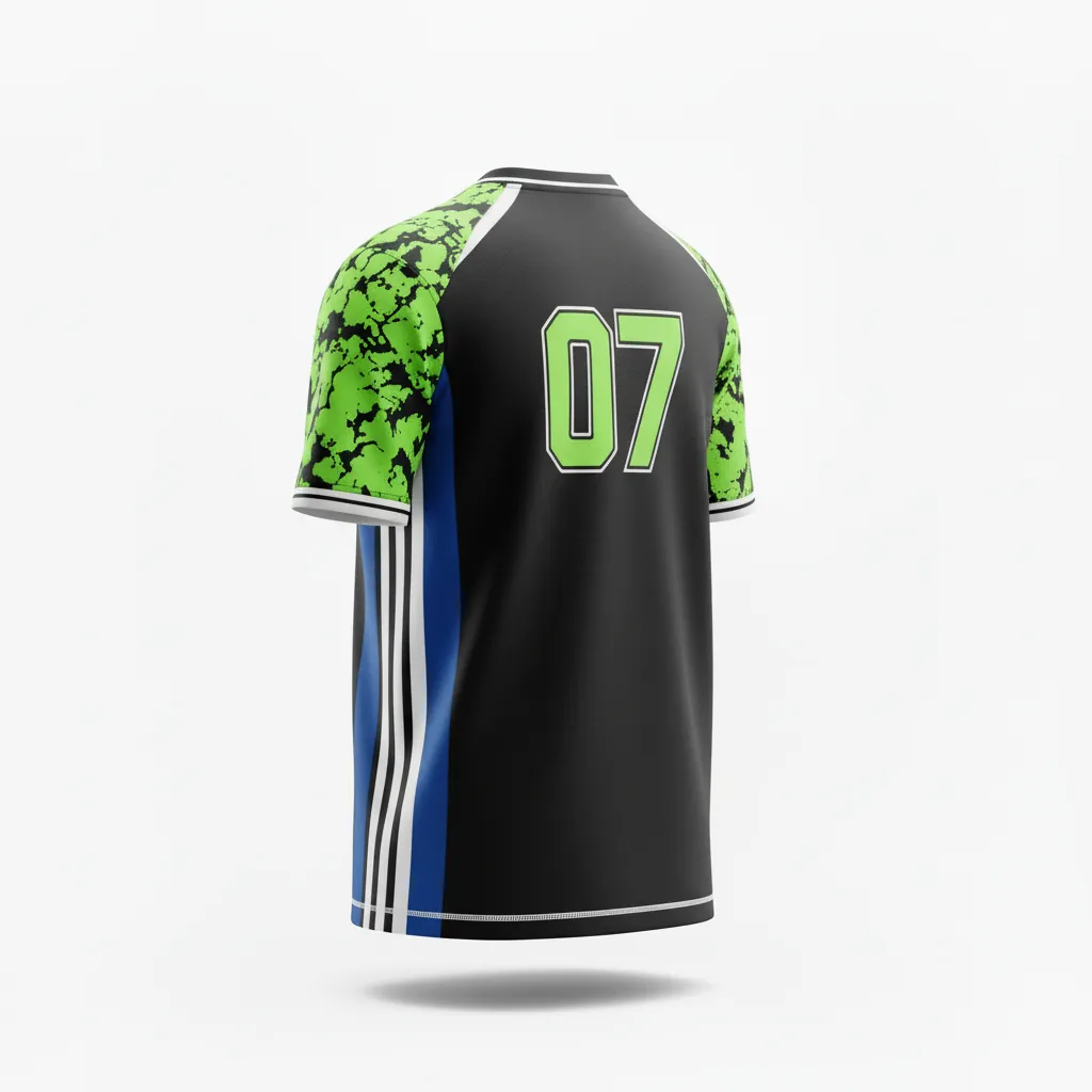 Custom Esports Short Sleeve T Shirt - Green, White - Ss Tshirt All Blacks Neon - Back View - HAMCO Sports Inc.