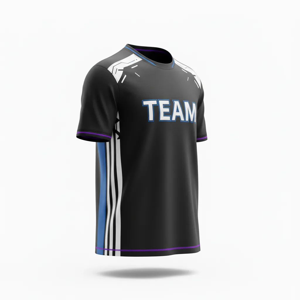 Custom Esports Short Sleeve T Shirt - Silver, Purple - Ss Tshirt All Blacks Cyber - Front View - HAMCO Sports Inc.