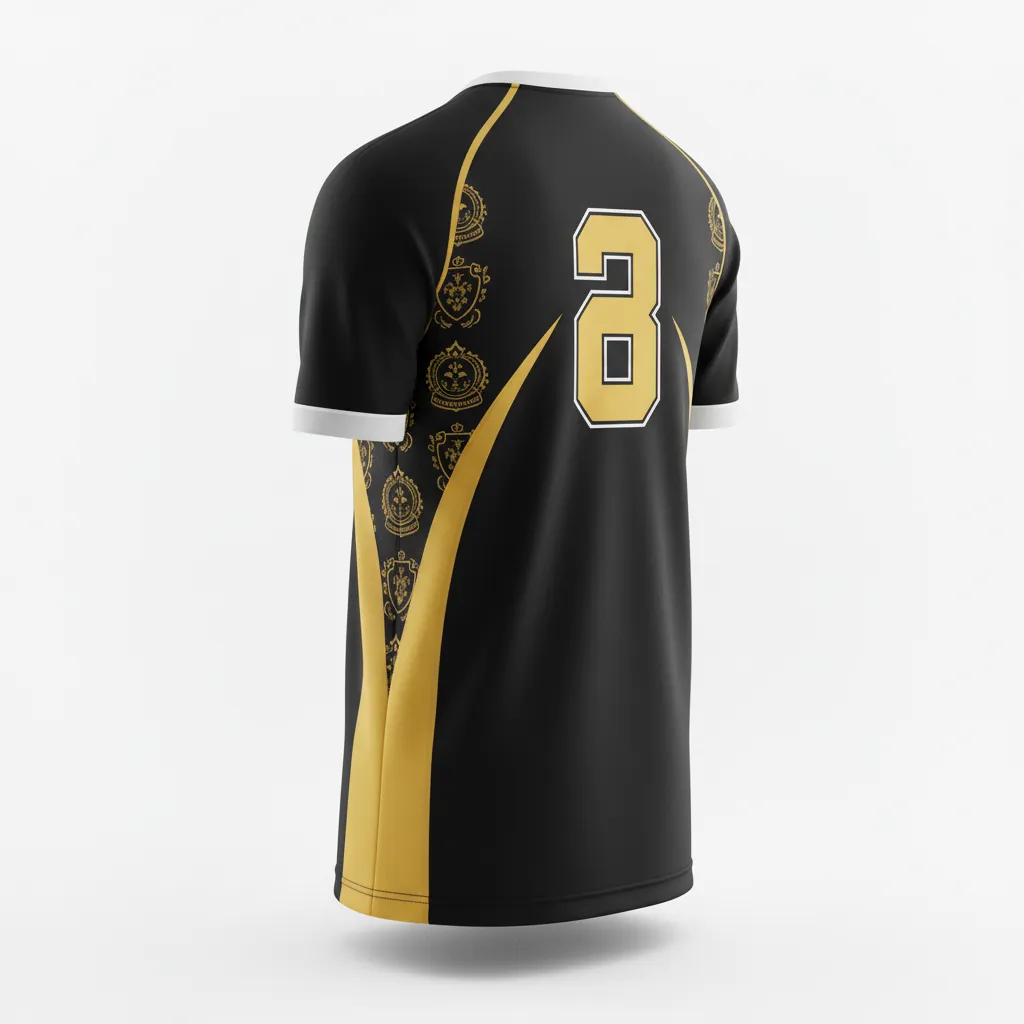 Custom Esports Short Sleeve T Shirt - Gold, White - Ss Tshirt All Blacks Vegas - Back View - HAMCO Sports Inc.