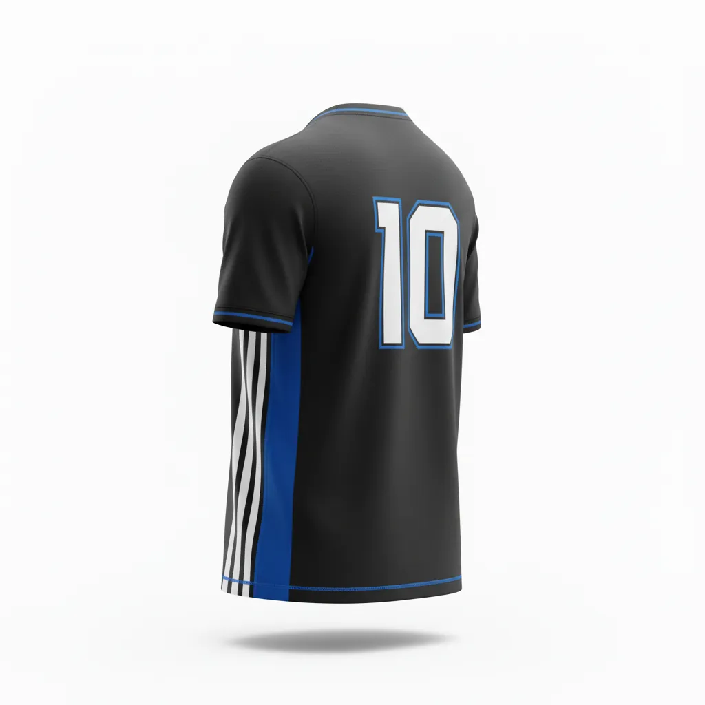 Custom Esports Short Sleeve T Shirt - White, Blue - Ss Tshirt All Blacks Electric - Back View - HAMCO Sports Inc.