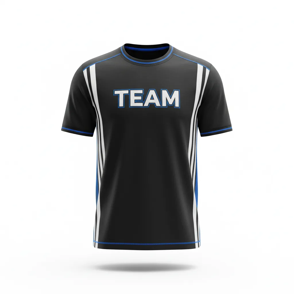 Custom Esports Short Sleeve T Shirt - White, Blue - Ss Tshirt All Blacks Electric - Front View - HAMCO Sports Inc.