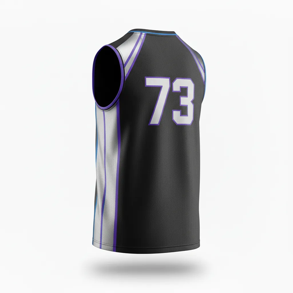 Custom Esports Sleeveless Esports Jersey - Silver, Purple - Sleeveless Jersey All Blacks Cyber - Back View - HAMCO Sports Inc.
