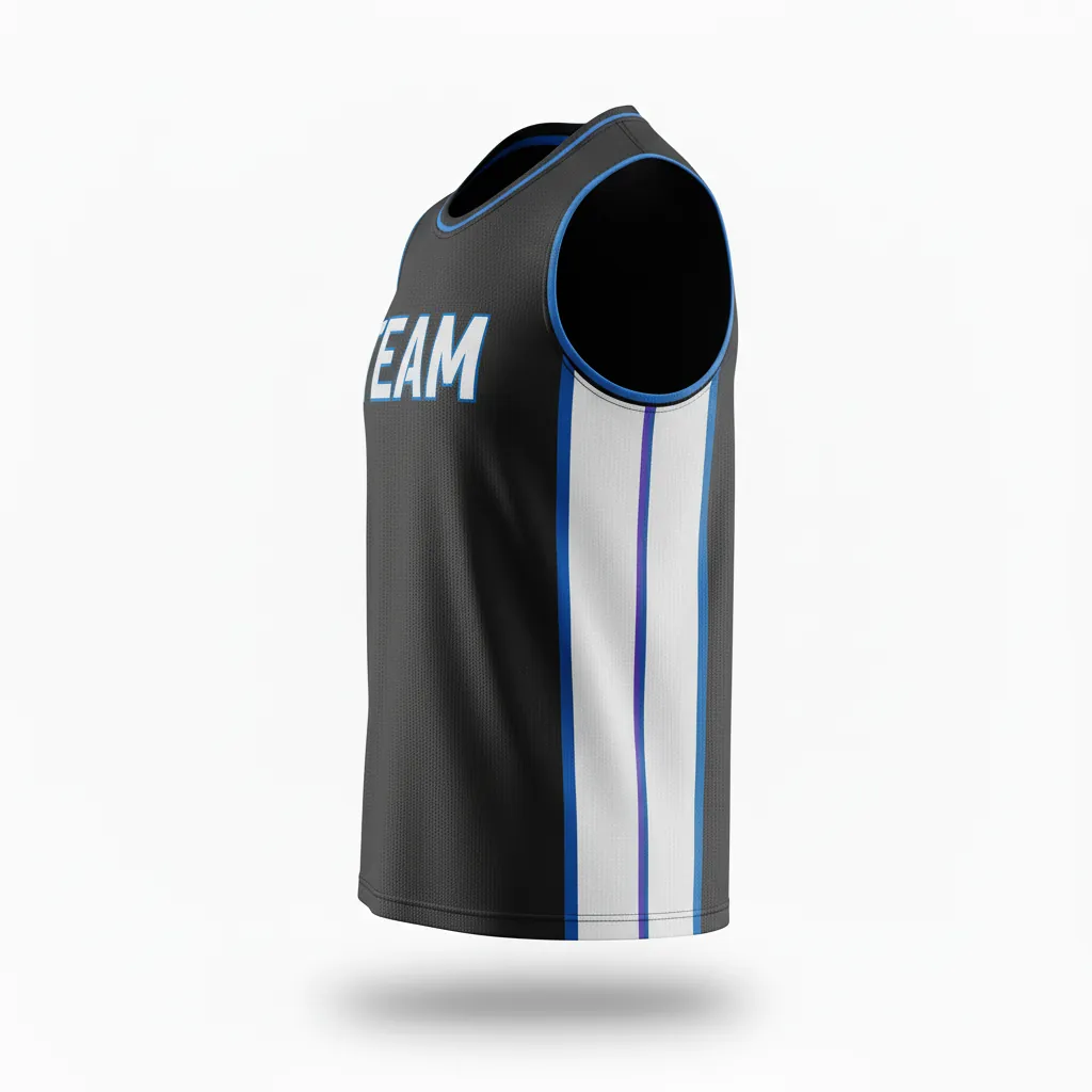 Custom Esports Sleeveless Esports Jersey - Silver, Purple - Sleeveless Jersey All Blacks Cyber - Side View - HAMCO Sports Inc.