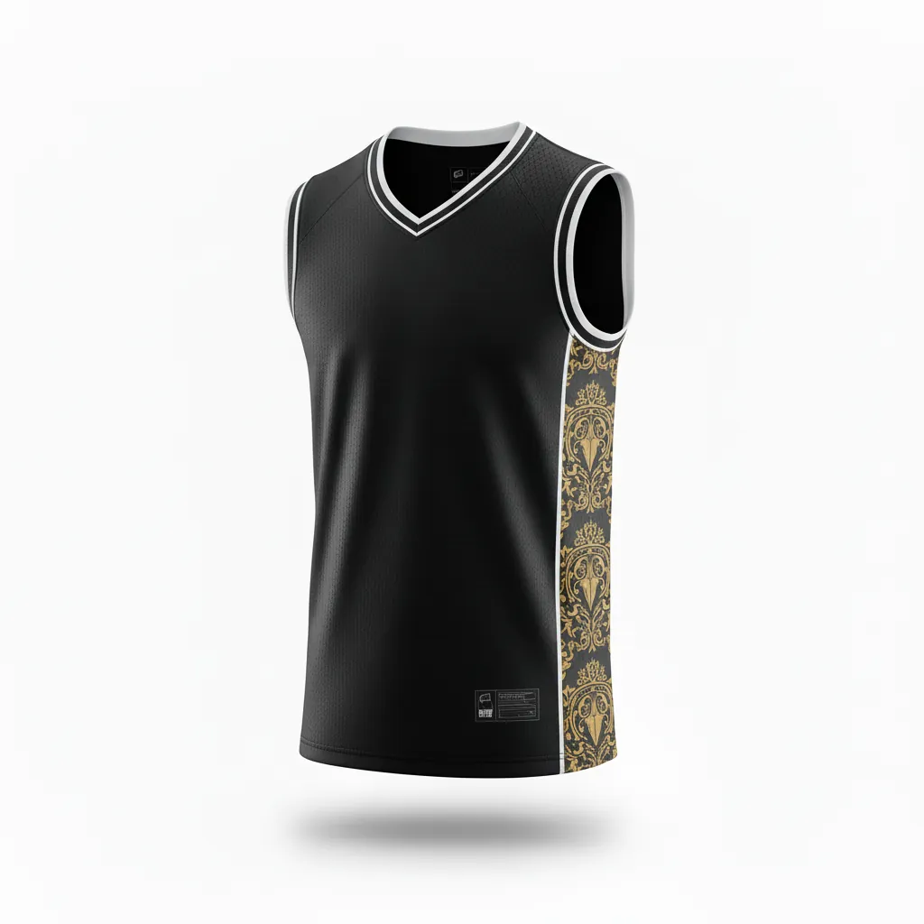 Custom Esports Sleeveless Esports Jersey - Gold, White - Sleeveless Jersey All Blacks Vegas - Side View - HAMCO Sports Inc.