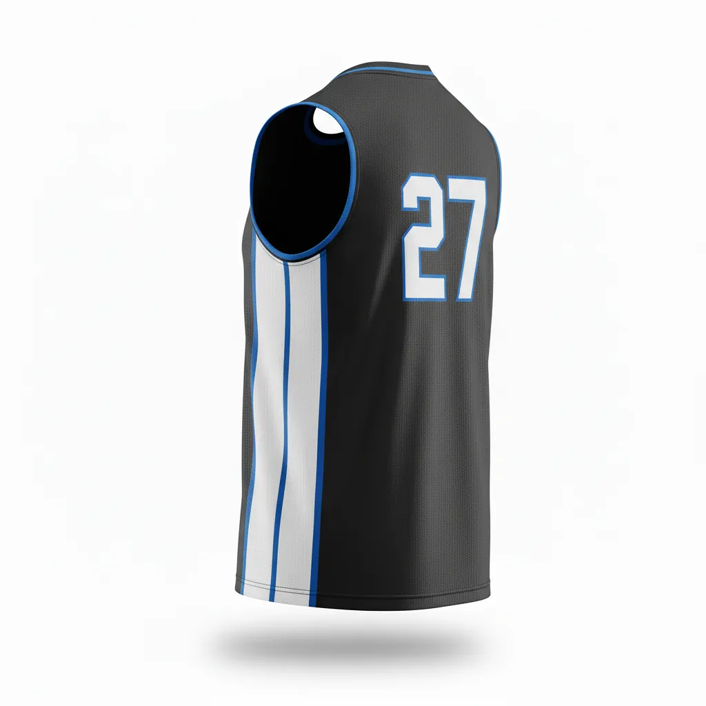 Custom Esports Sleeveless Esports Jersey - White, Blue - Sleeveless Jersey All Blacks Electric - Back View - HAMCO Sports Inc.