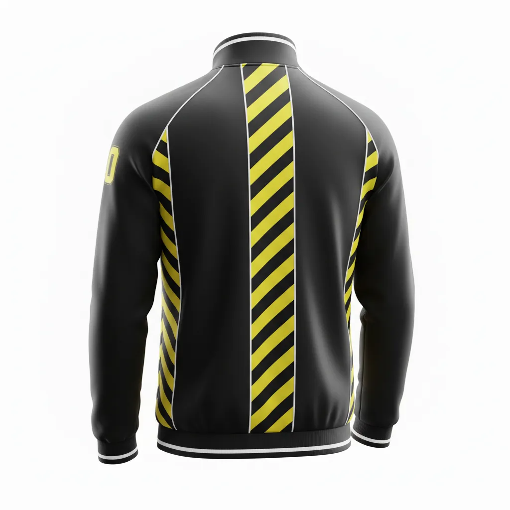 Custom Esports Track Jacket - Yellow, White - Track Jacket All Blacks Electric - Back View - HAMCO Sports Inc.