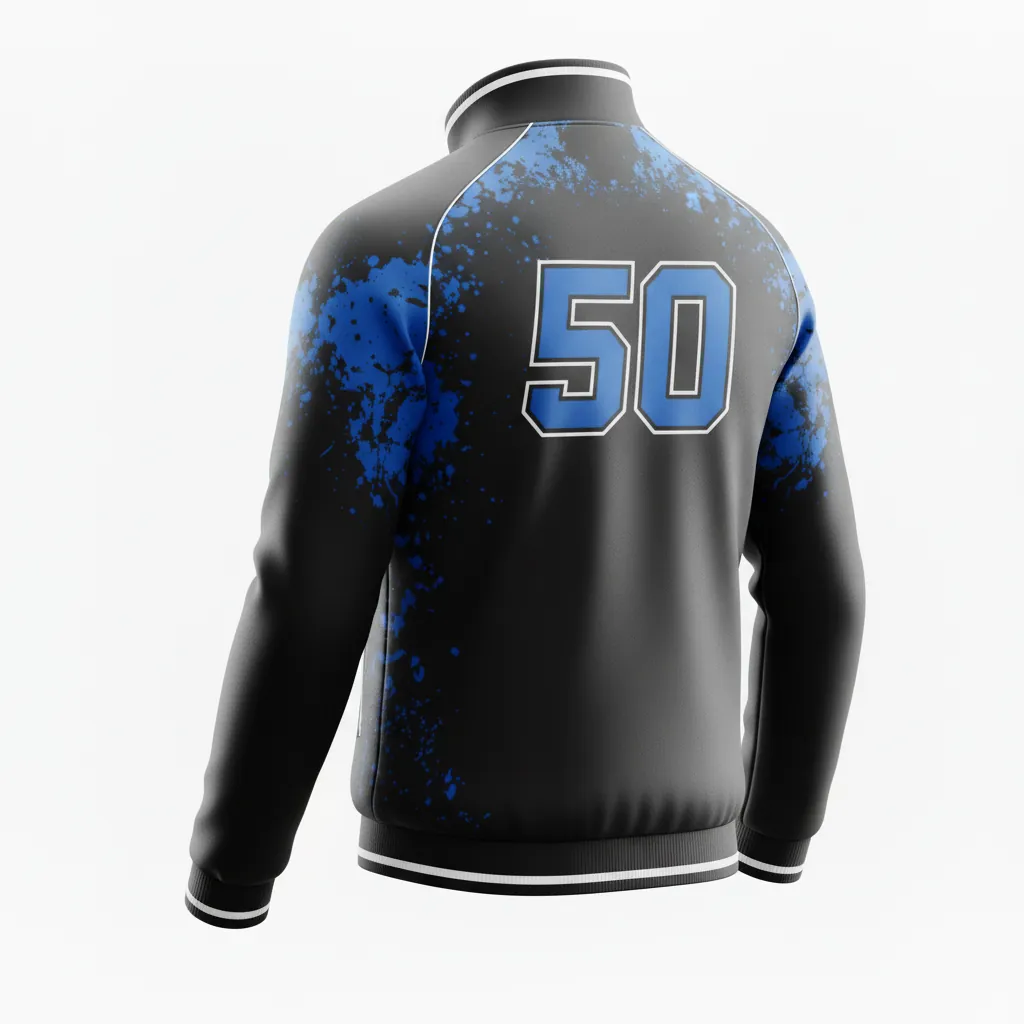 Custom Esports Track Jacket - Blue, White - Track Jacket All Blacks Royal - Back View - HAMCO Sports Inc.