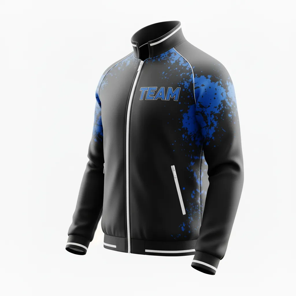 Custom Esports Track Jacket - Blue, White - Track Jacket All Blacks Royal - Side View - HAMCO Sports Inc.