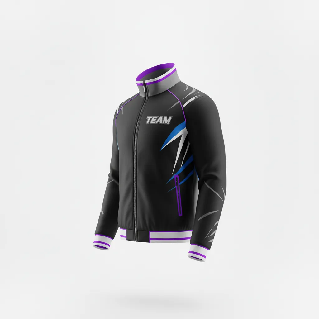 Custom Esports Track Jacket - Silver, Purple - Track Jacket All Blacks Cyber - Side View - HAMCO Sports Inc.