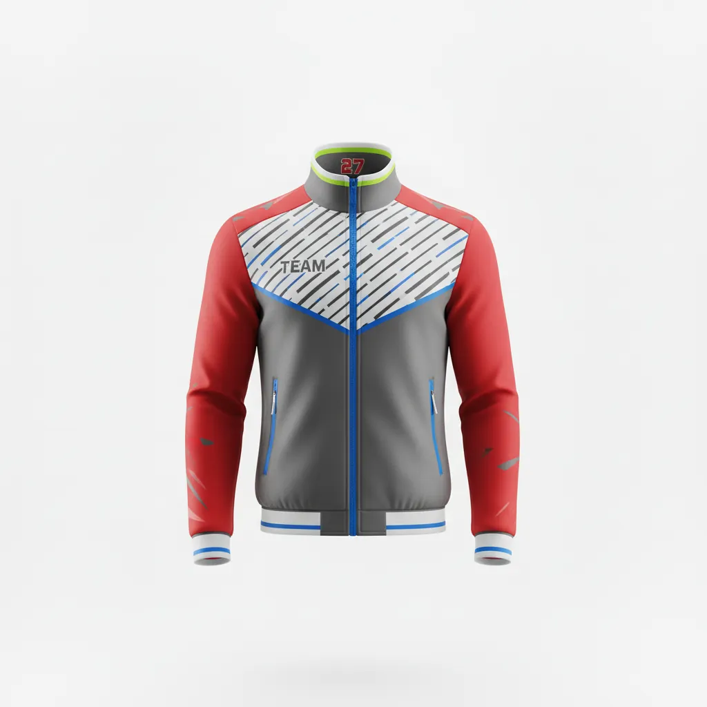 Custom Esports Track Jacket - White, Blue - Track Jacket All Blacks Electric - Front View - HAMCO Sports Inc.