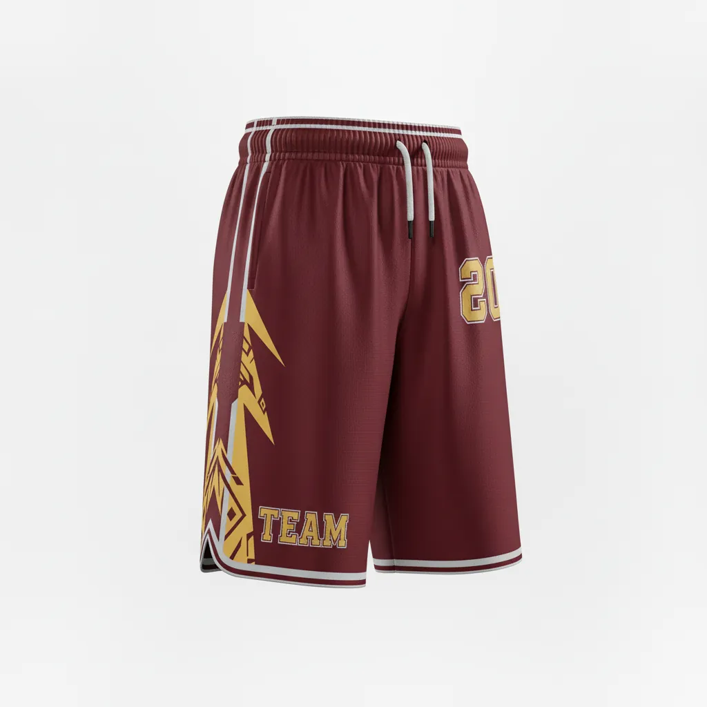 Custom Esports Training Shorts - Gold, White - Perf Shorts All Blacks Vegas - Front View - HAMCO Sports Inc.