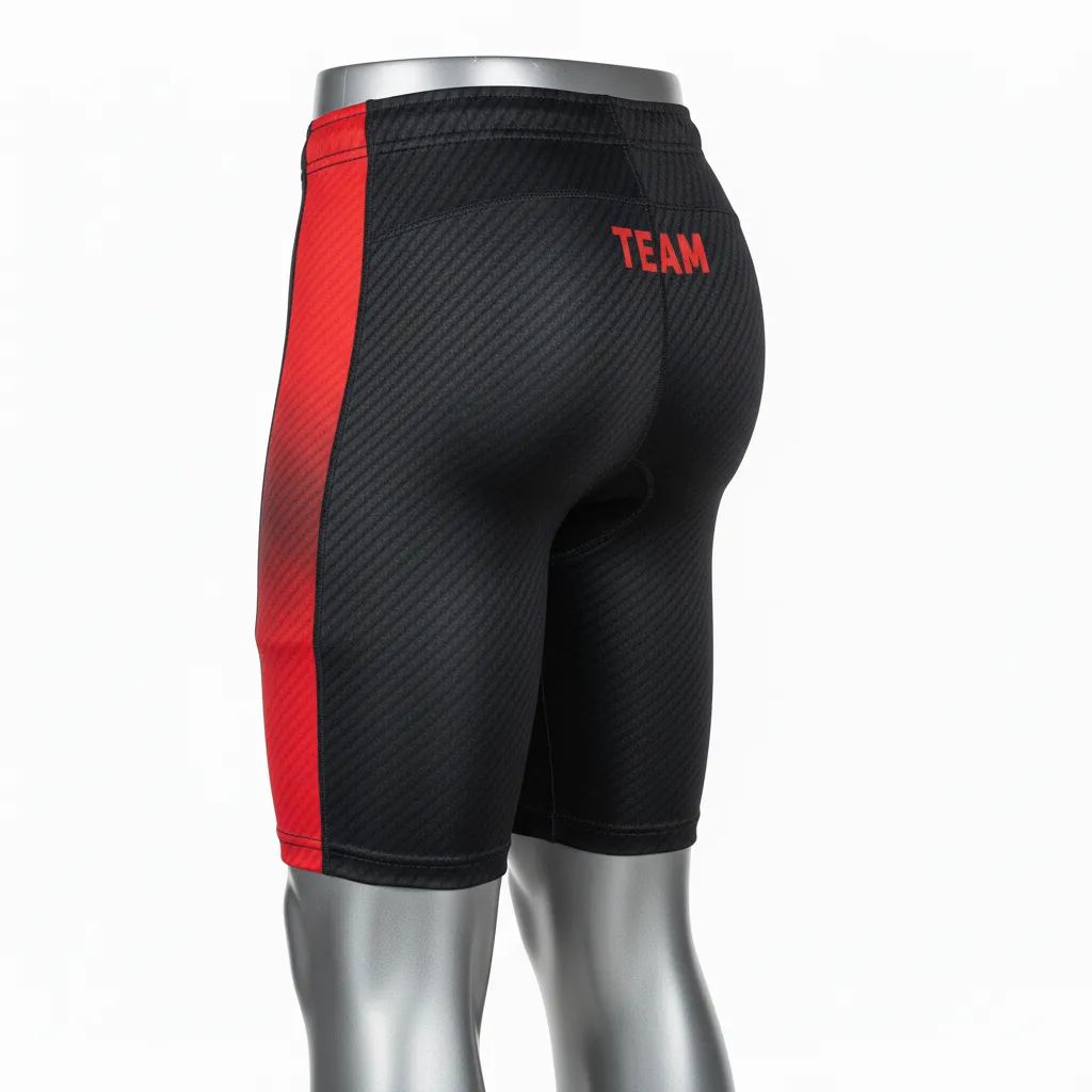 Custom Flag Football 7v7 Compression Shorts - Black, Red - Football 7v7 Compression Shorts Carbon - Back View - HAMCO Sports Inc.