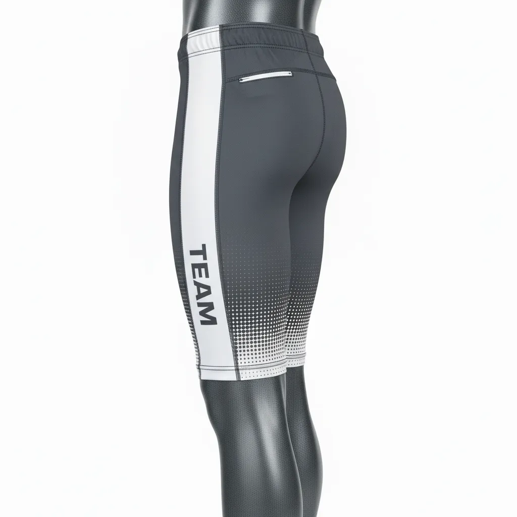 Custom Flag Football 7v7 Compression Shorts - White - Football 7v7 Compression Shorts Charcoal Dot Matrix - Back View - HAMCO Sports Inc.