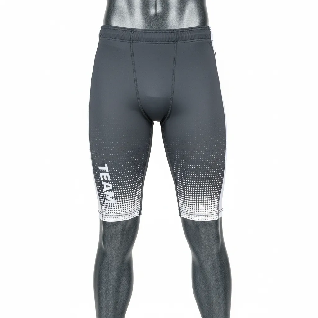 Custom Flag Football 7v7 Compression Shorts - White - Football 7v7 Compression Shorts Charcoal Dot Matrix - Front View - HAMCO Sports Inc.