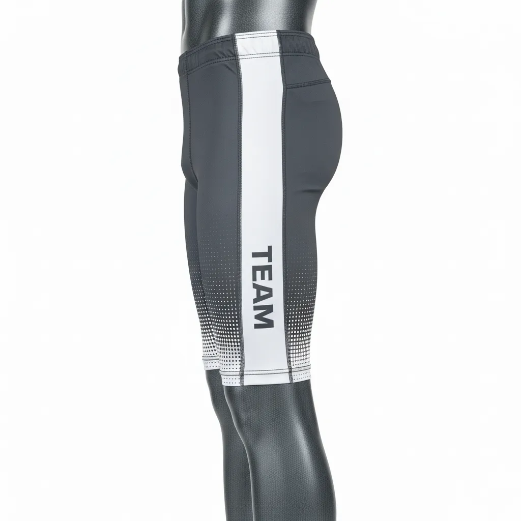 Custom Flag Football 7v7 Compression Shorts - White - Football 7v7 Compression Shorts Charcoal Dot Matrix - Side View - HAMCO Sports Inc.