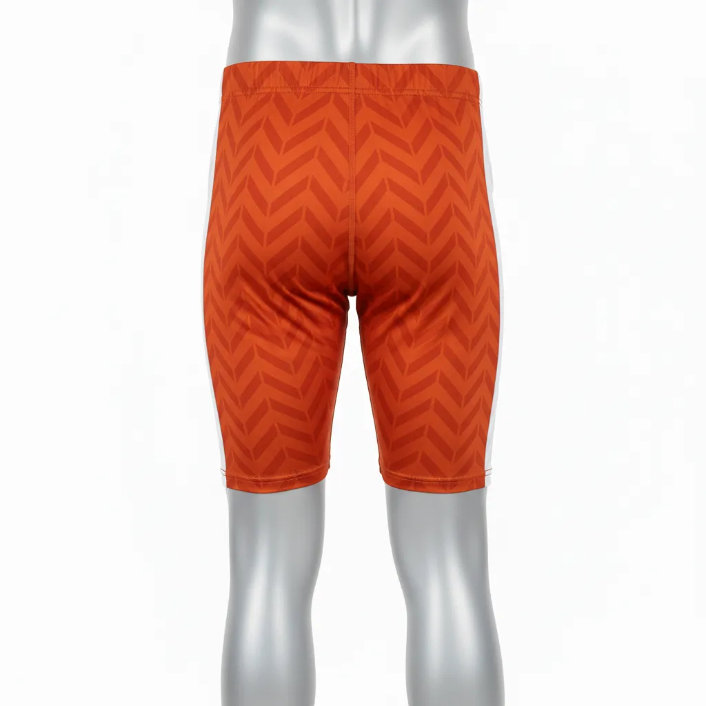 Custom Flag Football 7v7 Compression Shorts - White - Football 7v7 Compression Shorts Copper Chevron - Back View - HAMCO Sports Inc.