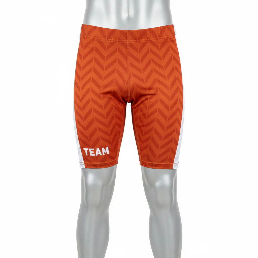 Custom Flag Football 7v7 Compression Shorts - White - Football 7v7 Compression Shorts Copper Chevron - Front View - HAMCO Sports Inc.
