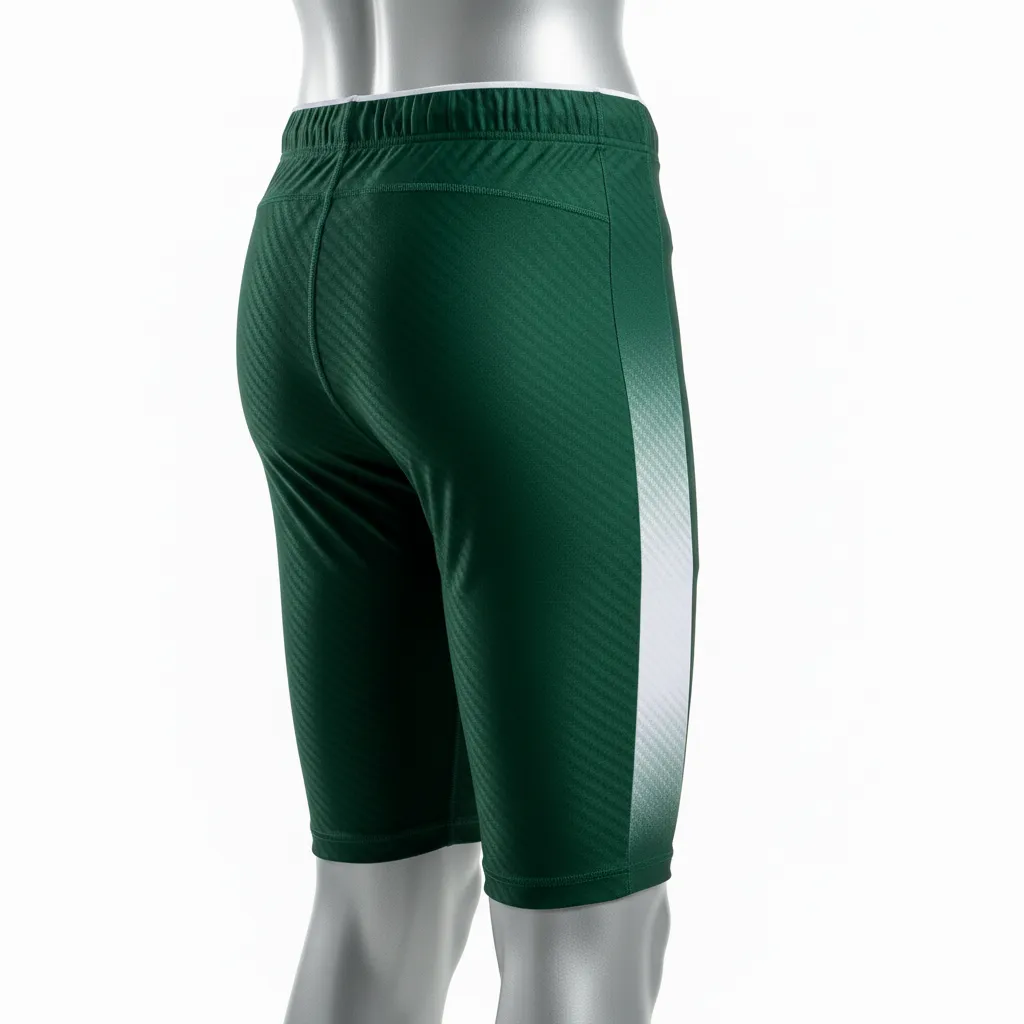 Custom Flag Football 7v7 Compression Shorts - Green, White - Football 7v7 Compression Shorts Dark Carbon - Back View - HAMCO Sports Inc.