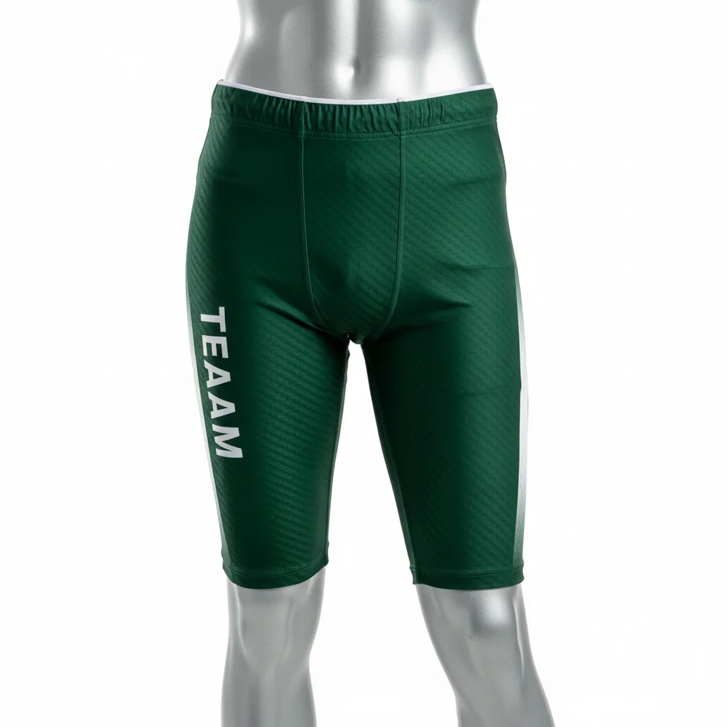 Custom Flag Football 7v7 Compression Shorts - Green, White - Football 7v7 Compression Shorts Dark Carbon - Front View - HAMCO Sports Inc.