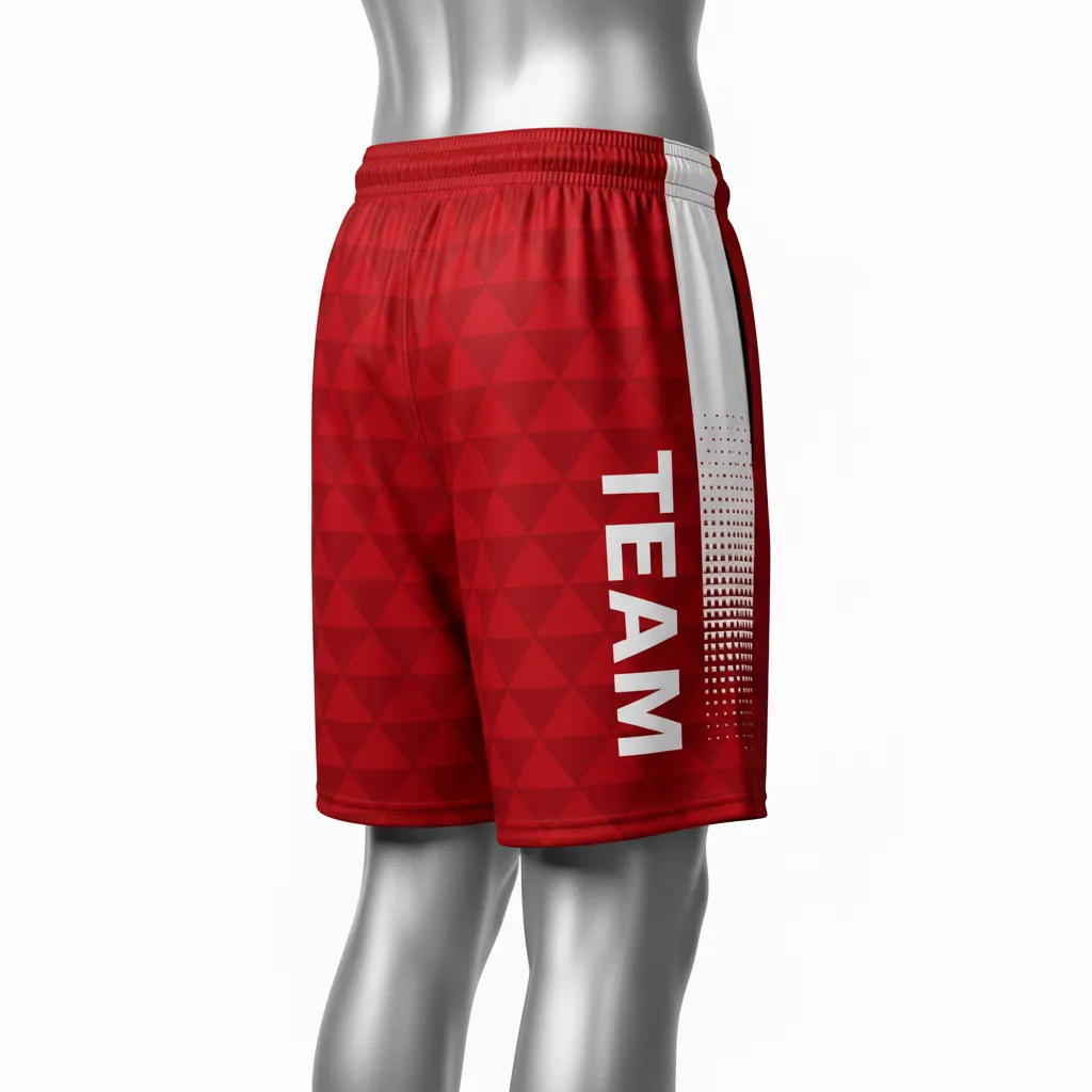 Custom Flag Football Athletic Shorts - White - Football Athletic Shorts Cardinal Triangle - Back View - HAMCO Sports Inc.