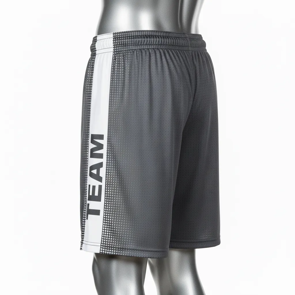Custom Flag Football Athletic Shorts - White - Football Athletic Shorts Charcoal Dot Matrix - Back View - HAMCO Sports Inc.