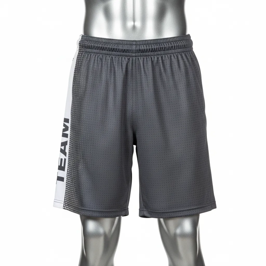 Custom Flag Football Athletic Shorts - White - Football Athletic Shorts Charcoal Dot Matrix - Front View - HAMCO Sports Inc.