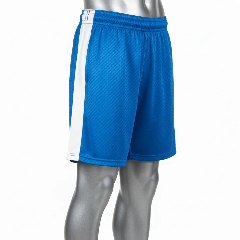 Custom Flag Football Athletic Shorts - Blue, White - Football Athletic Shorts Columbia Carbon - Back View - HAMCO Sports Inc.