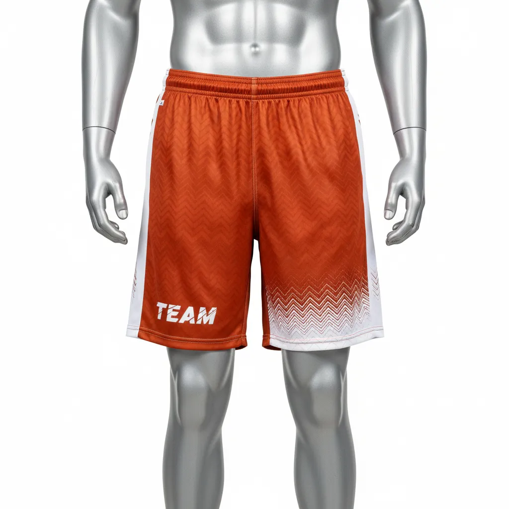 Custom Flag Football Athletic Shorts - White - Football Athletic Shorts Copper Chevron - Front View - HAMCO Sports Inc.