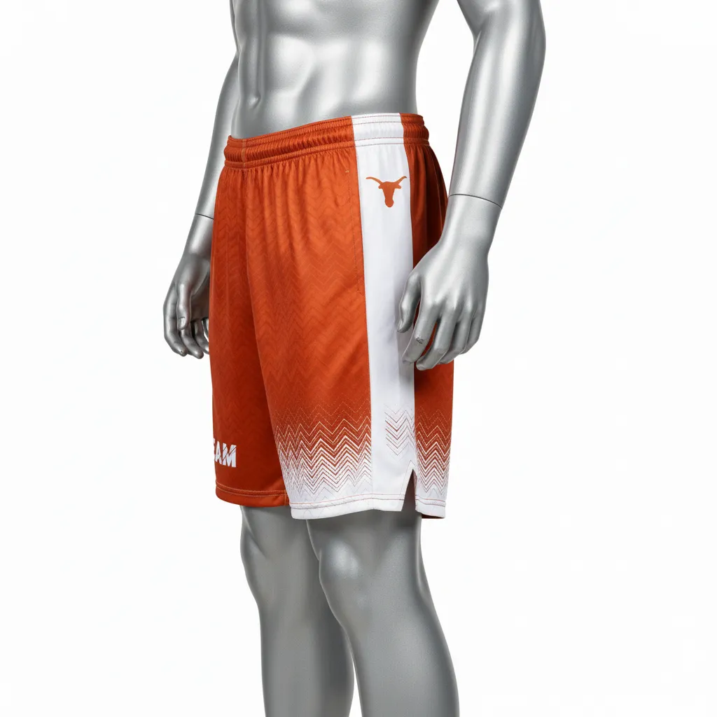 Custom Flag Football Athletic Shorts - White - Football Athletic Shorts Copper Chevron - Side View - HAMCO Sports Inc.