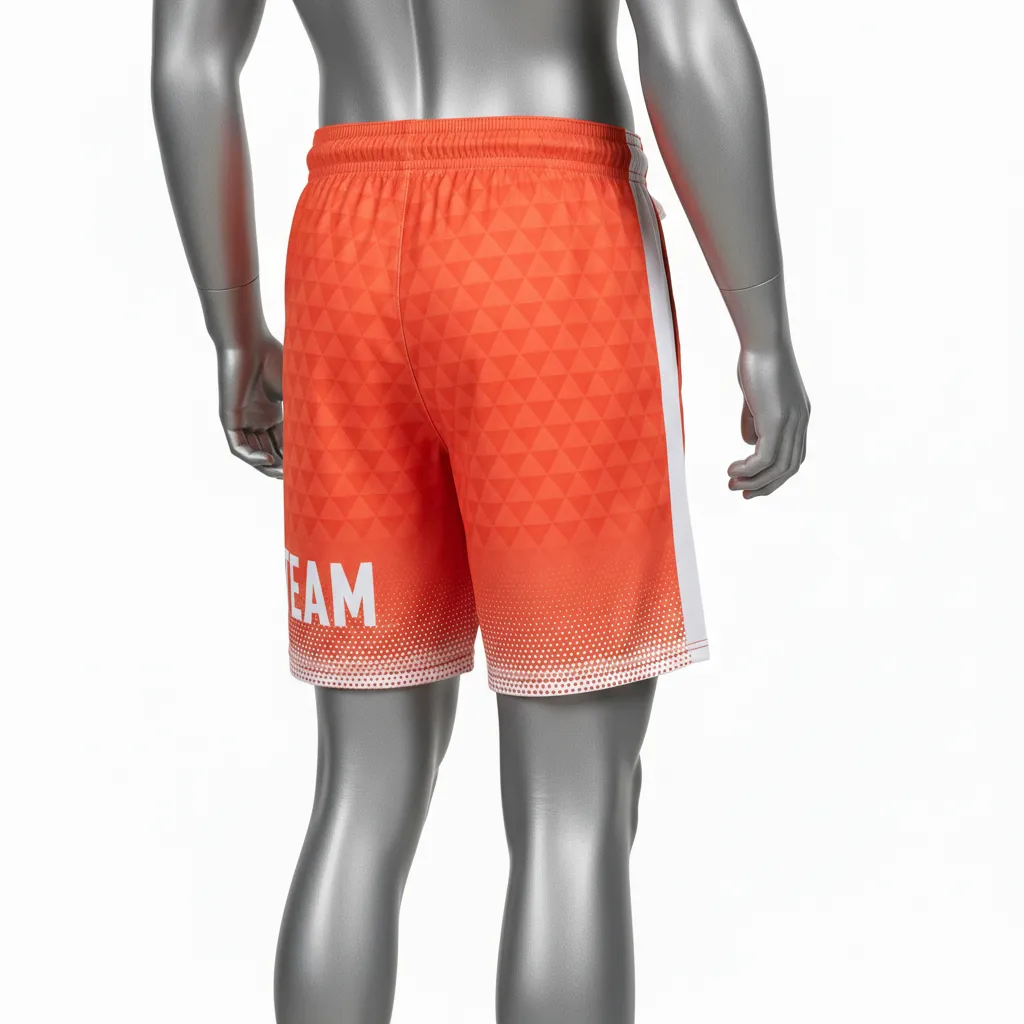 Custom Flag Football Athletic Shorts - White - Football Athletic Shorts Coral Triangle - Back View - HAMCO Sports Inc.