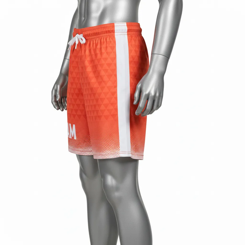 Custom Flag Football Athletic Shorts - White - Football Athletic Shorts Coral Triangle - Side View - HAMCO Sports Inc.