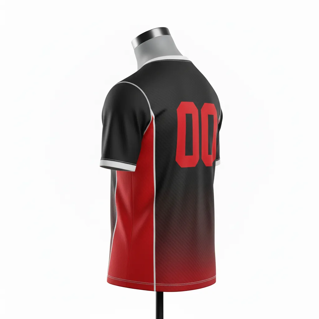 Custom Flag Football Compression Jersey - Black, Red - Football Compression Jersey Carbon - Back View - HAMCO Sports Inc.