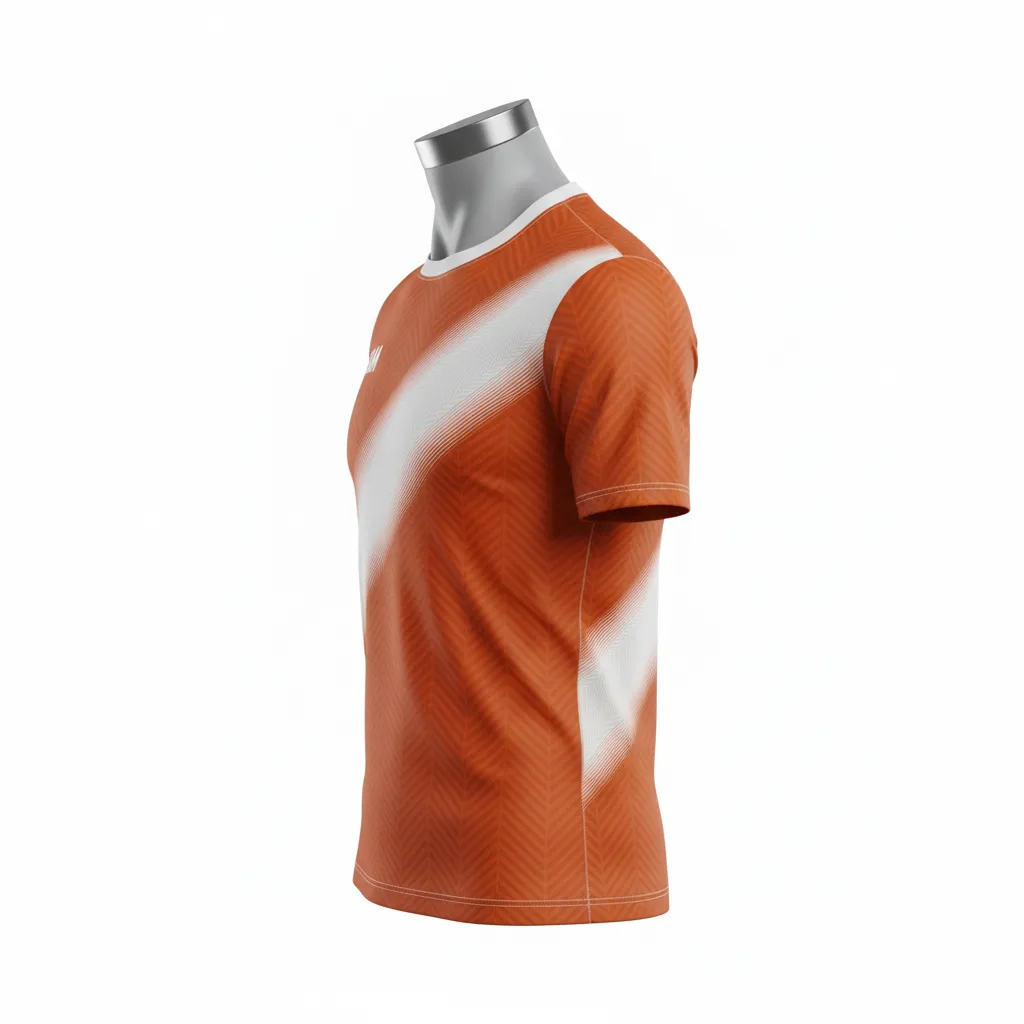 Custom Flag Football Compression Jersey - White - Football Compression Jersey Copper Chevron - Side View - HAMCO Sports Inc.