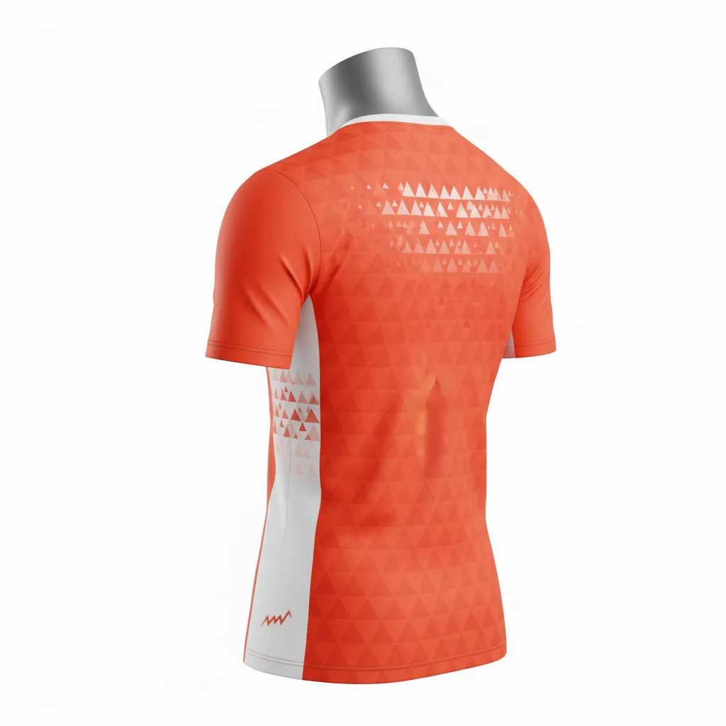Custom Flag Football Compression Jersey - White - Football Compression Jersey Coral Triangle - Back View - HAMCO Sports Inc.