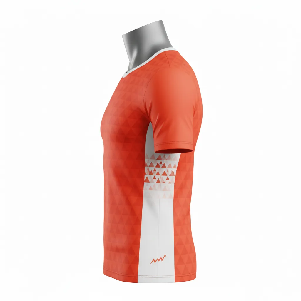 Custom Flag Football Compression Jersey - White - Football Compression Jersey Coral Triangle - Side View - HAMCO Sports Inc.