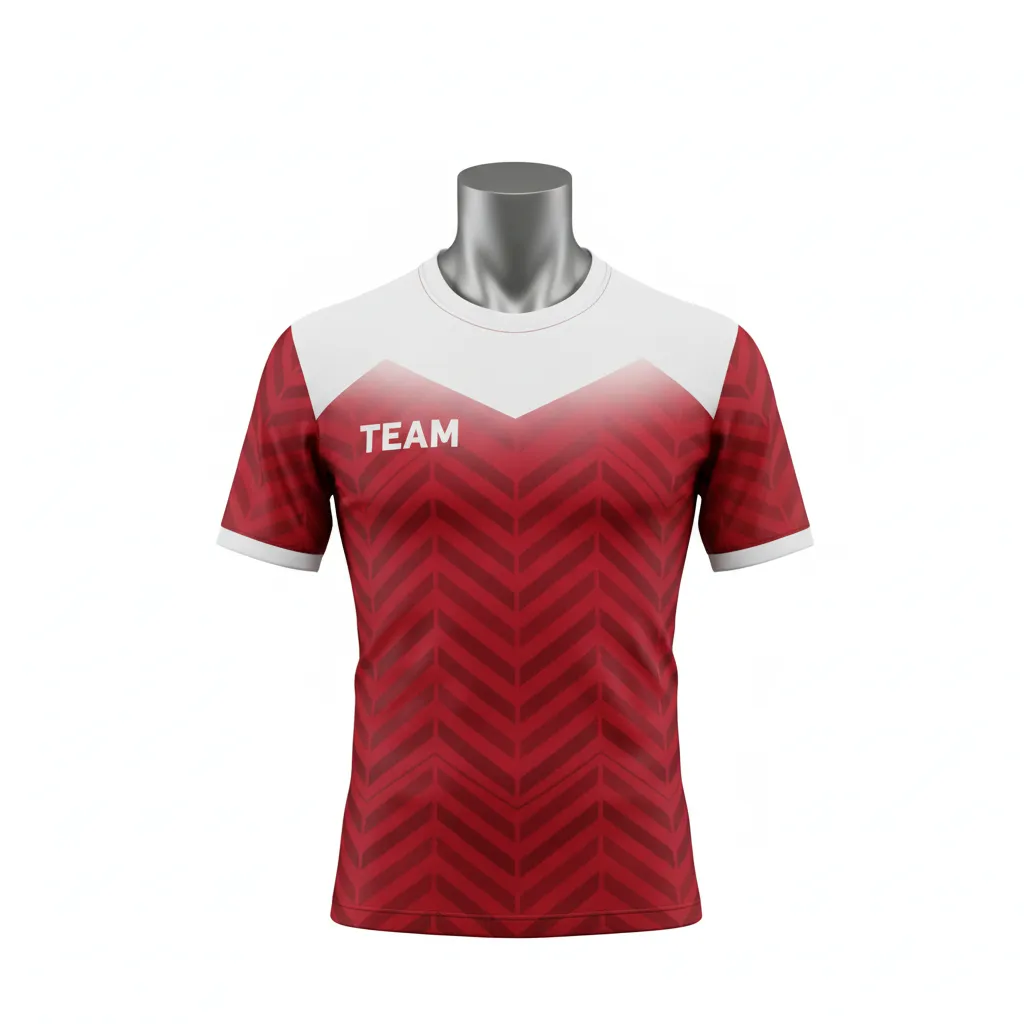 Custom Flag Football Compression Jersey - White - Football Compression Jersey Crimson Chevron - Front View - HAMCO Sports Inc.