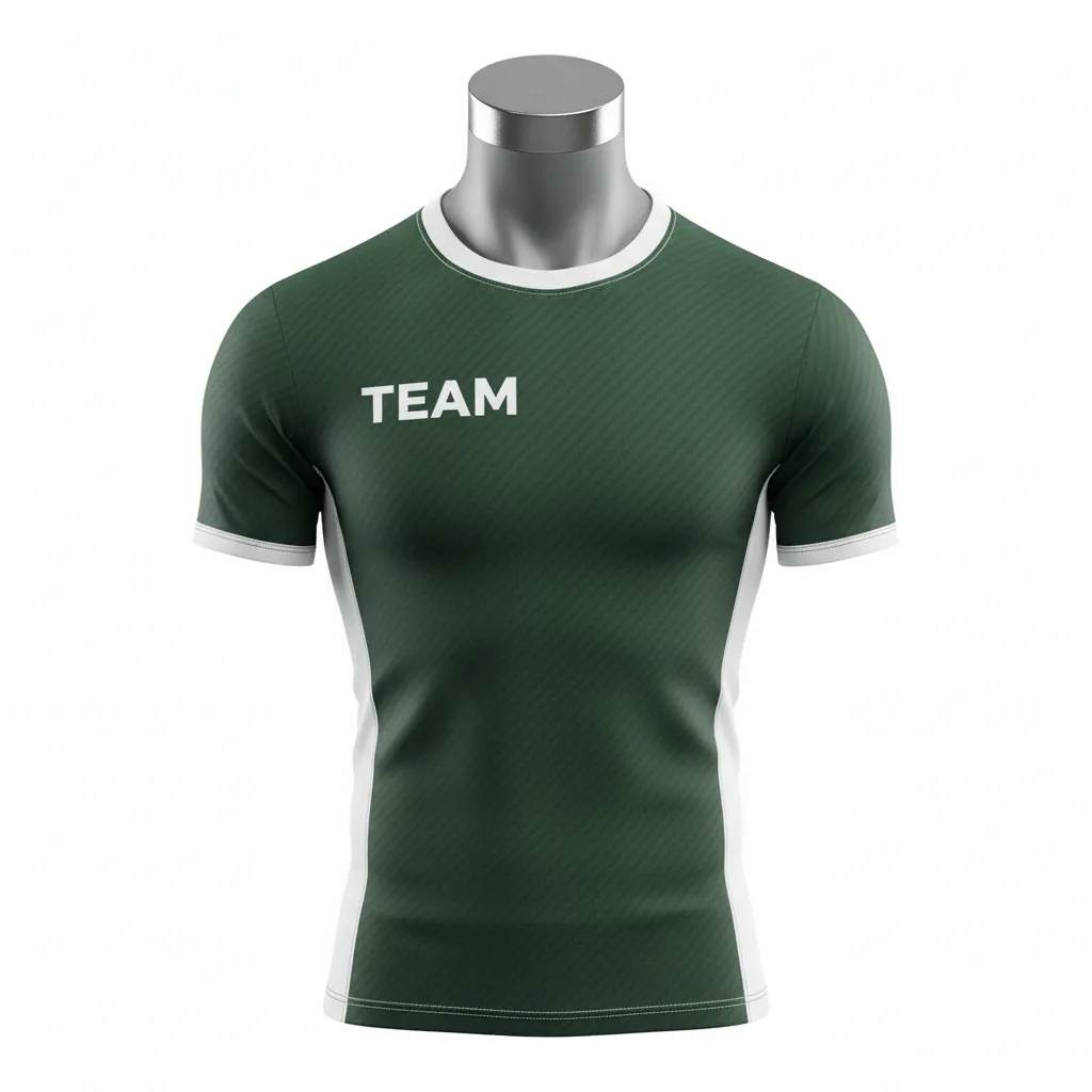 Custom Flag Football Compression Jersey - Green, White - Football Compression Jersey Dark Carbon - Front View - HAMCO Sports Inc.